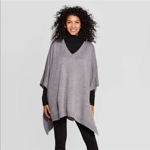 A NEW DAY | Heather Gray Pullover Poncho